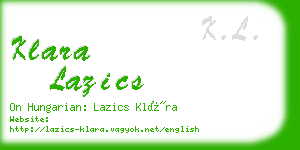 klara lazics business card